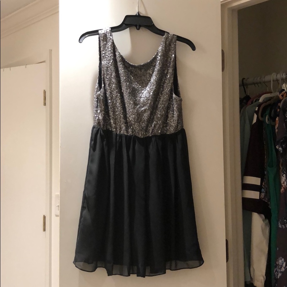 Silver and black sequin dress!